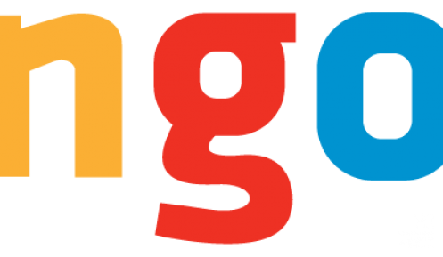 Grafika: kolorowy napis NGO. N jest kolory pomarańczowego, G czerwonego, a o niebieskiego.  