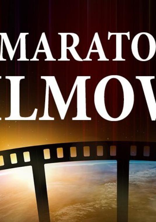 Plakat promujący wydarzenie „ Maraton filmowy”.