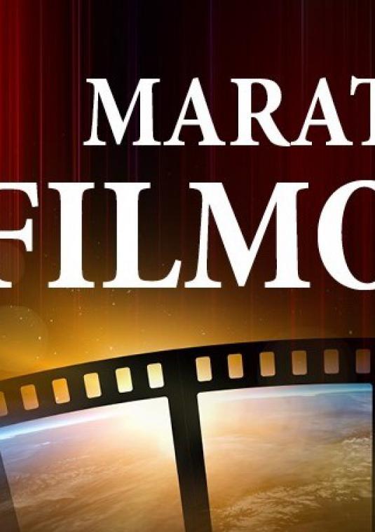 Plakat promujący wydarzenie „ Maraton filmowy”.